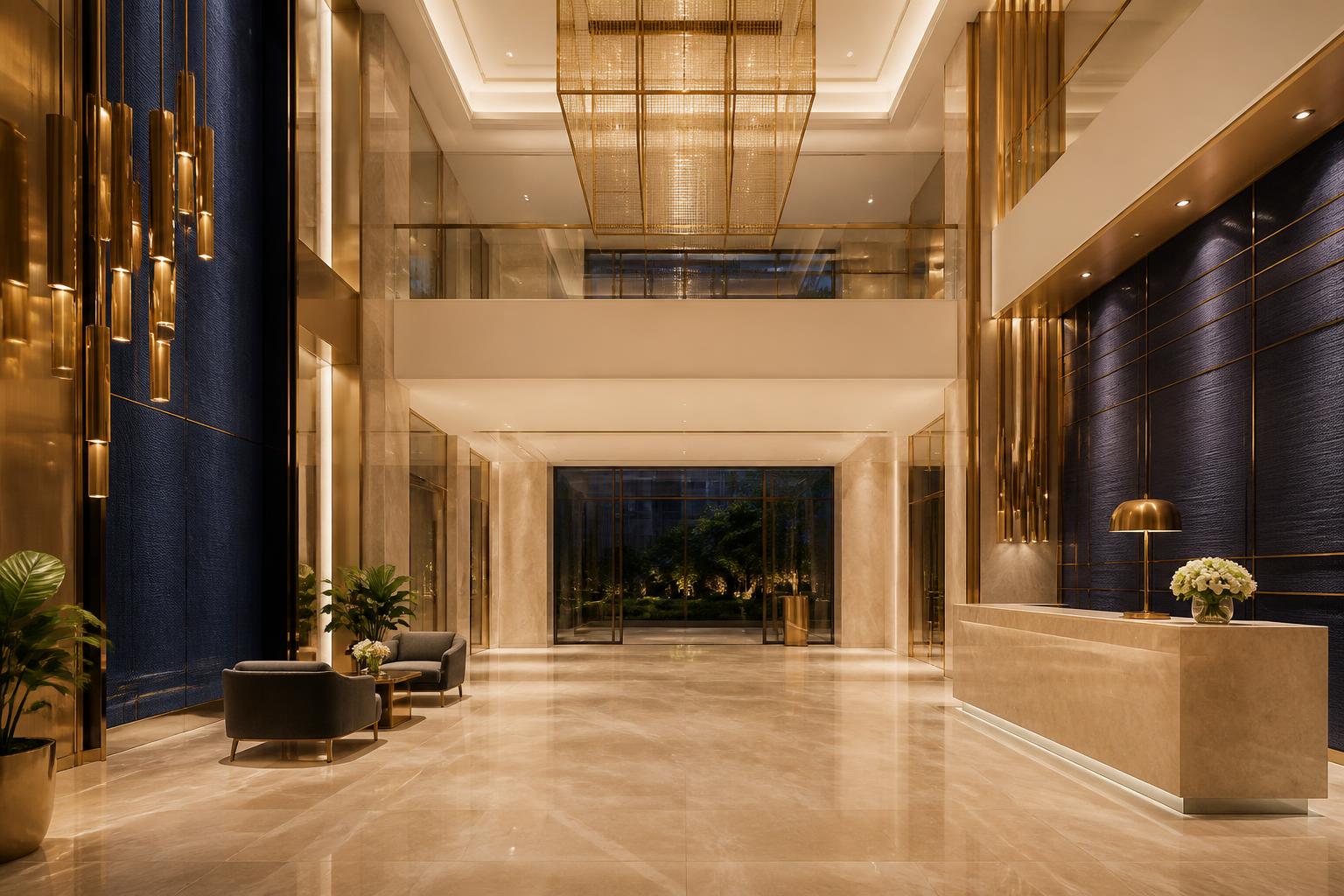 Premium double-height residential entrance lobby