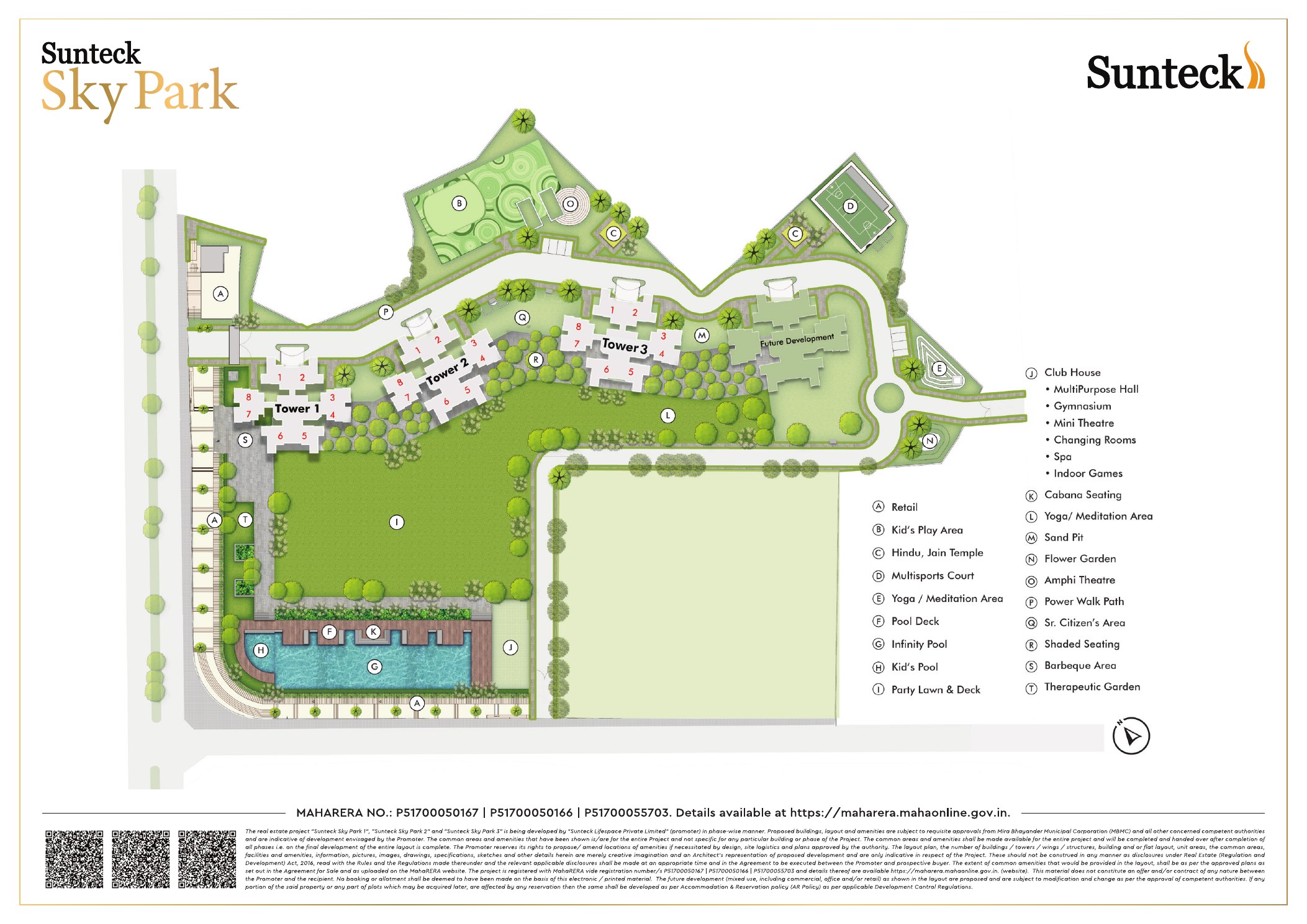 Sunteck Sky Park master layout plan showing tower placement and amenity zones